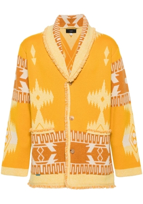 Alanui Icon pattern-jacquard cardigan - Yellow