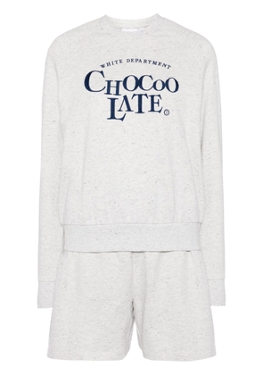 CHOCOOLATE logo-embroidered tracksuit set - Grey