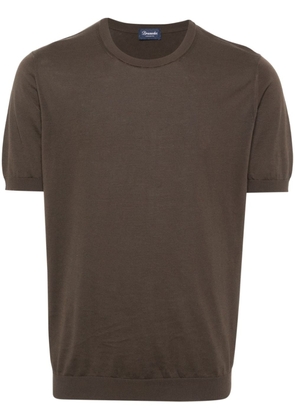 Drumohr fine-knit cotton T-shirt - Brown