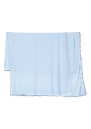 Faliero Sarti frayed-hem rectangle scarf - Blue