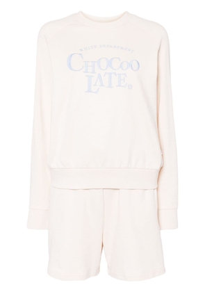 CHOCOOLATE logo-embroidered tracksuit set - Neutrals