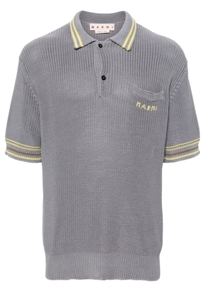 Marni chunky-knit polo shirt - Grey