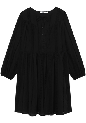 b+ab lace-detail cotton smock dress - Black