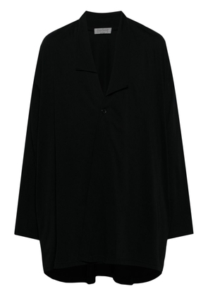 Yohji Yamamoto asymmetric-collar cotton jacket - Black