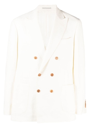 Brunello Cucinelli double-breasted tailored blazer - White