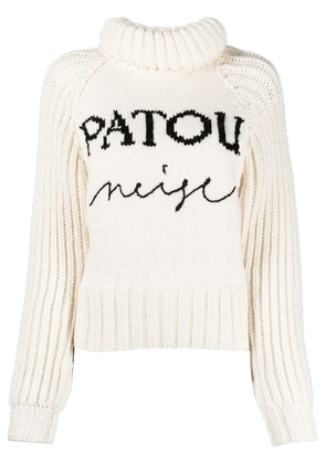 Patou intarsia-knit logo jumper - White