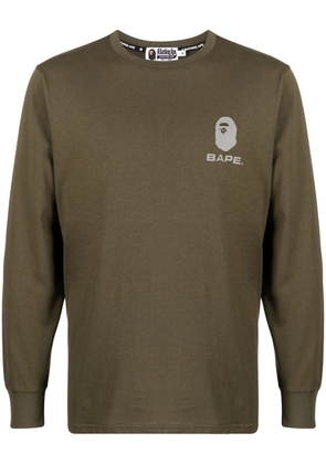 A BATHING APE® logo-print cotton sweatshirt - Green