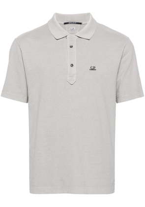 C.P. Company logo-embroidered cotton polo shirt - Grey