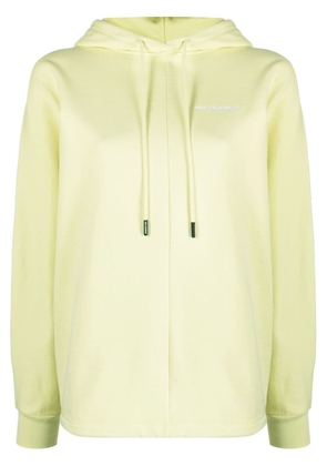 Karl Lagerfeld logo-embroidered organic cotton hoodie - Green
