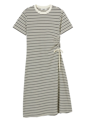 b+ab drawstring detail striped midi dress - Neutrals