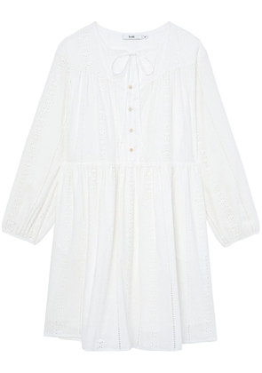b+ab broderie anglaise long-sleeved shift dress - White