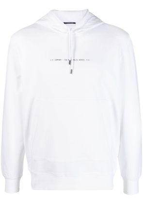 C.P. Company logo-print stretch-cotton hoodie - White