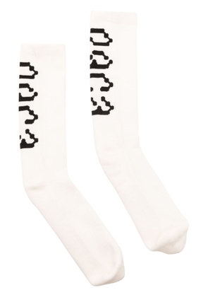 PACE logo-jacquard socks - White