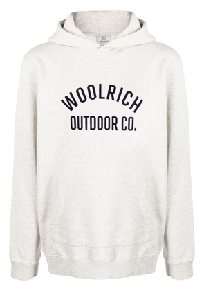 Woolrich logo-print cotton hoodie - Grey