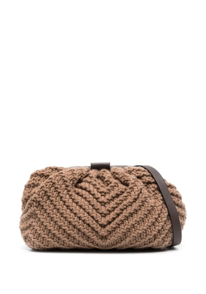 Fabiana Filippi knitted cashmere clutch bag - Brown