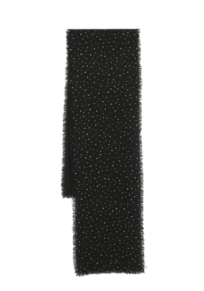 Faliero Sarti crystal-embellished frayed scarf - Black