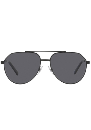 Dolce & Gabbana Eyewear Gros grain pilot-frame sunglasses - Black