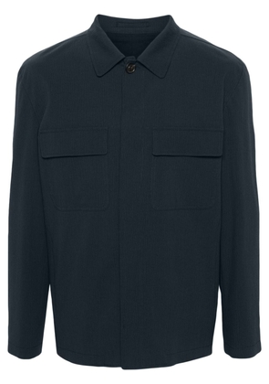 Lardini textured cotton shirt jacket - Blue