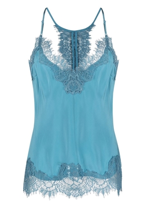 Gold Hawk lace-detailing sleeveless blouse - Blue