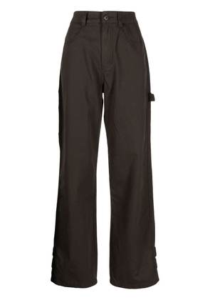 izzue high-waisted wide-leg trousers - Brown