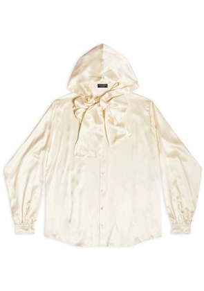 Balenciaga silk hooded blouse - Neutrals