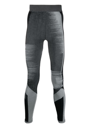 Y-3 logo-print striped skinny trousers - Black