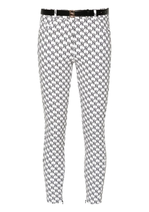 Elisabetta Franchi logo-print slim-cut trousers - Neutrals