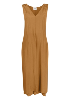 Alysi silk mid-length dress - Brown