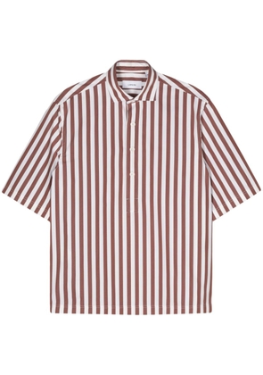 Lardini striped cotton shirt - Brown