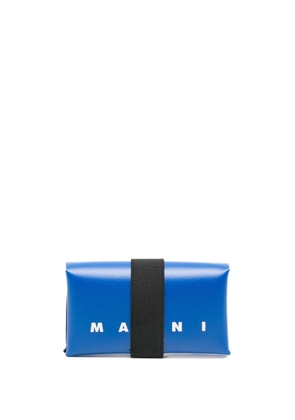 Marni logo-print smooth-grain wallet - Blue
