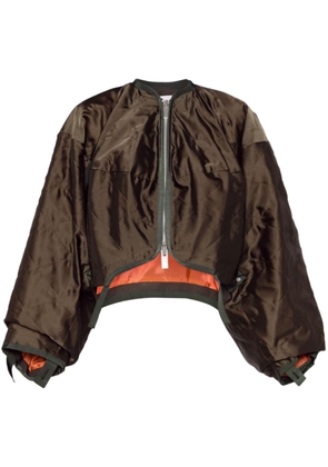 sacai panelled zip-up jacket - Green
