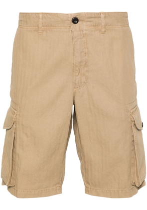 Incotex herringbone cargo shorts - Neutrals