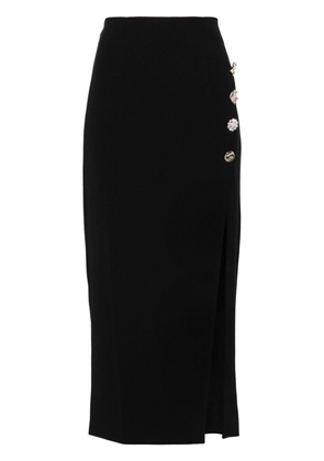 Self-Portrait button-embellished midi pencil skirt - Black