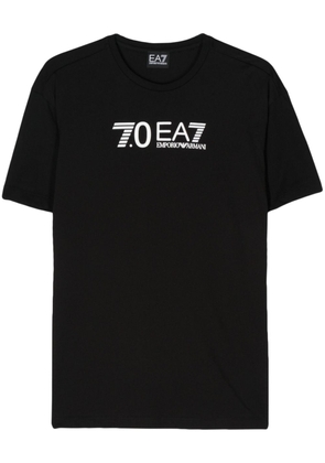 Ea7 Emporio Armani logo-print cotton T-shirt - Black