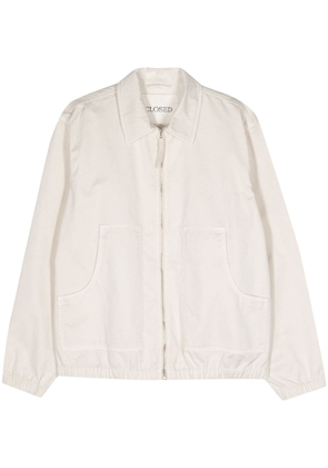 Closed logo-embroidered cotton jacket - Neutrals