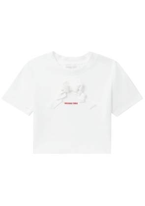 SHUSHU/TONG bow-detail cotton T-shirt - White