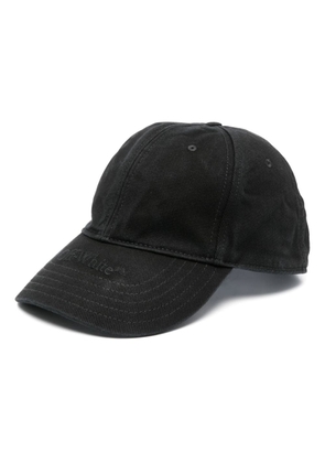 Off-White logo-embroidered denim hat - Black
