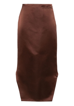 Givenchy high-low hem satin skirt - Brown