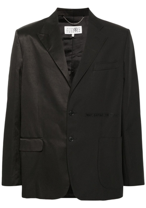 MM6 Maison Margiela contrasting-fabric single-breasted blazer - Black