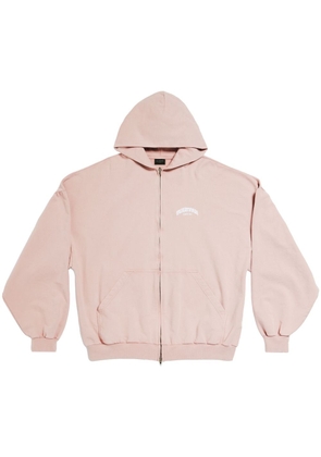Balenciaga logo-print zip-up hoodie - Pink