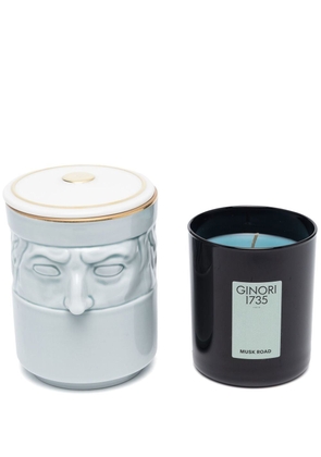 GINORI 1735 Il Seguace candleholder and Water musk Road scented candle (190g) - Blue