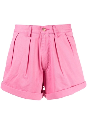 Denimist pleated cotton mini shorts - Pink