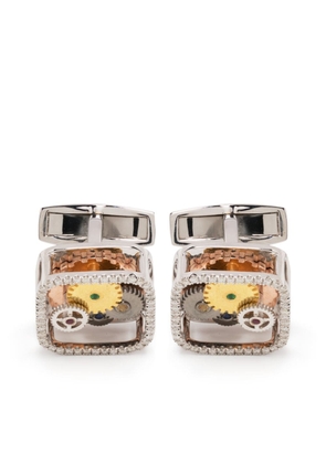 Tateossian crystal-embellished square cufflinks - Gold