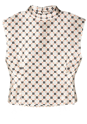 Lanvin floral-print sleeveless blouse - Neutrals