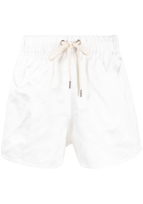 SA SU PHI elasticated high-waisted silk shorts - White