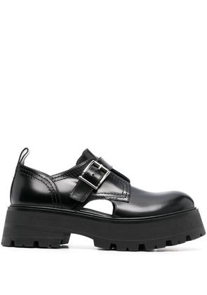 Alexander McQueen side-buckle fastening brogue shoes - Black