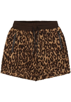 AMIRI leopard-print fleece shorts - Brown