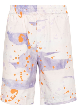 MSGM paint-splatter cotton shorts - Pink