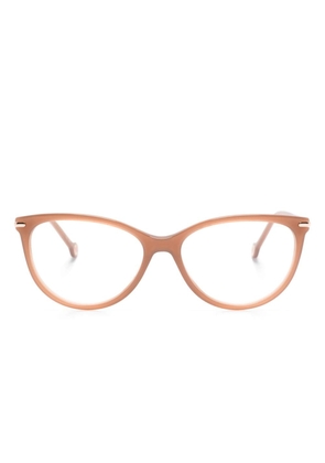 Carolina Herrera glitter-embellished round-frame glasses - Neutrals