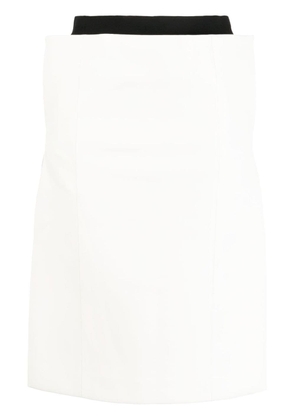 sacai high-waisted leather skirt - White